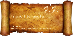 Frank Florencia névjegykártya